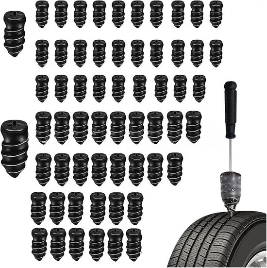 Universele Bandenreparatie Nagels - Vacuümbandenplug Kit - Noodreparatie Banden - Geen Wielverwijdering Nodig - 10-100 Stuks - Zwart van Universele — afbeelding 5