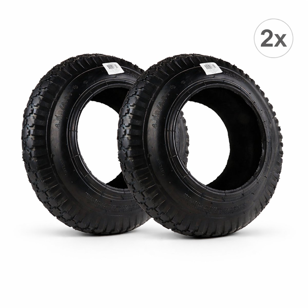 2x PD® Kruiwagenwiel Buitenband 4.80/4.00-8 – Slijtvaste Vervangingsband voor Kruiwagen, Steekwagen en Aanhangkar