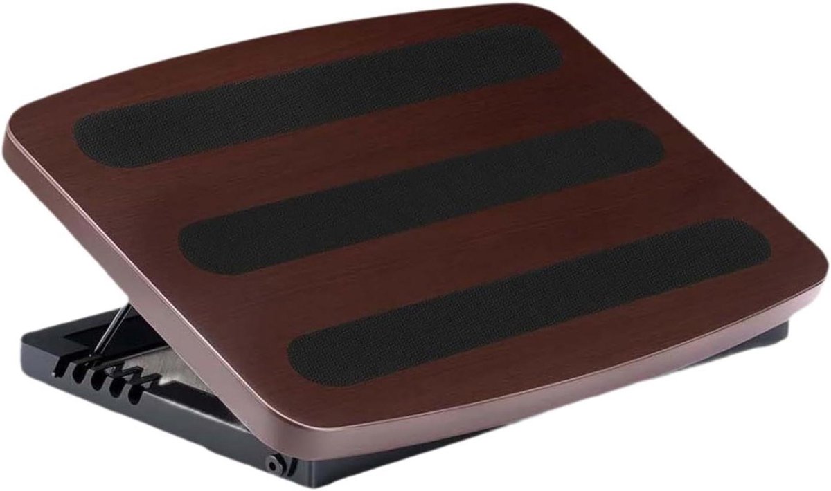 Ergonomische Voetsteun - Voetenbank Bureau - Zithouding Verbeteren - In Hoogte Verstelbaar - 39x29x3 cm - Houtkleur