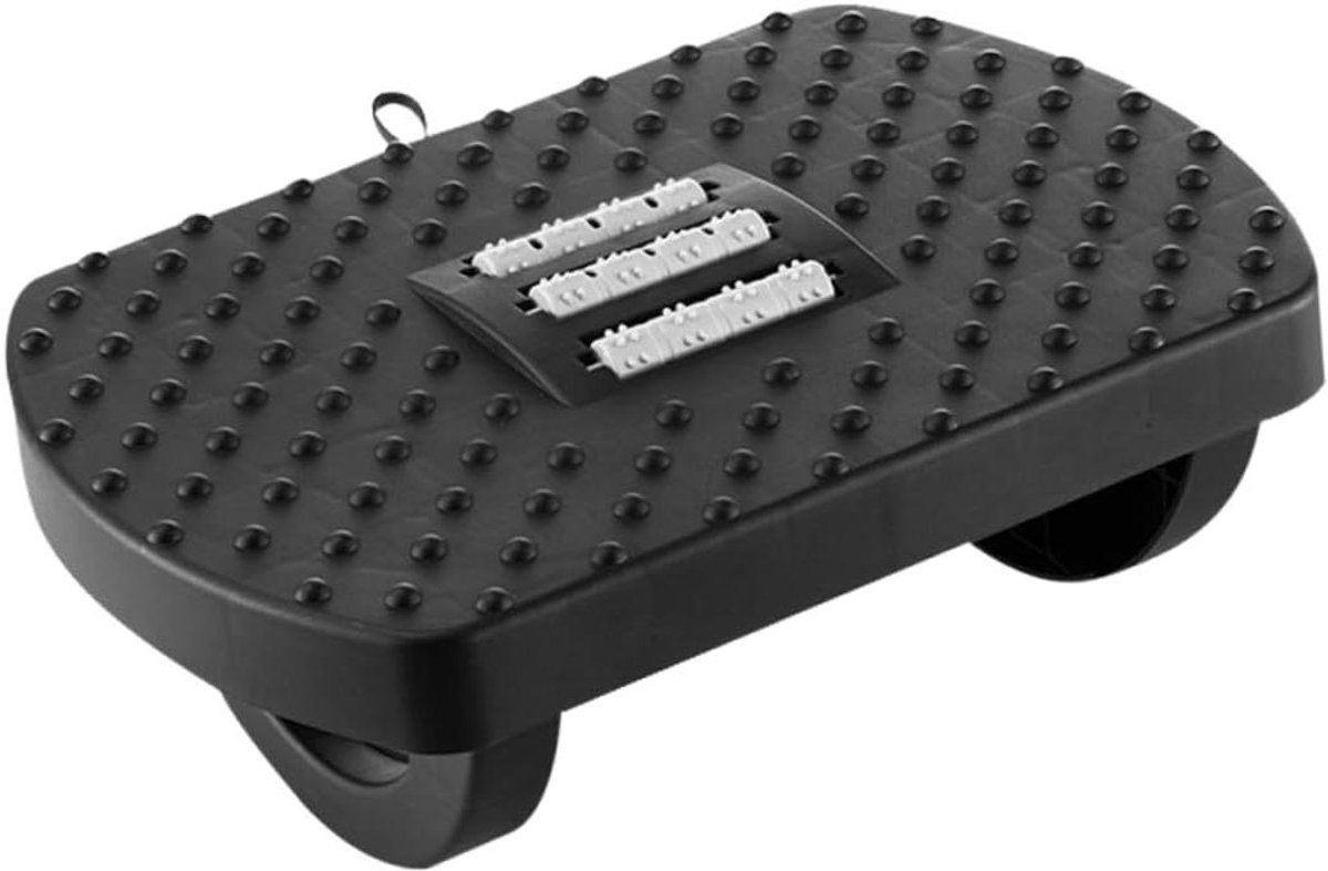 Voetenbank Onder Bureau - Beensteun Krukje - Comfortabel Zitten - Antislip Massage - 33 x 33 x 33 cm - Zwart