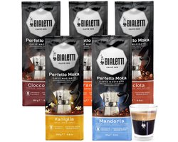 Bialetti Perfetto Moka Koffie smaken proefpakket - 3 x 250 gram - Chocolade, Hazelnoot en Vanille