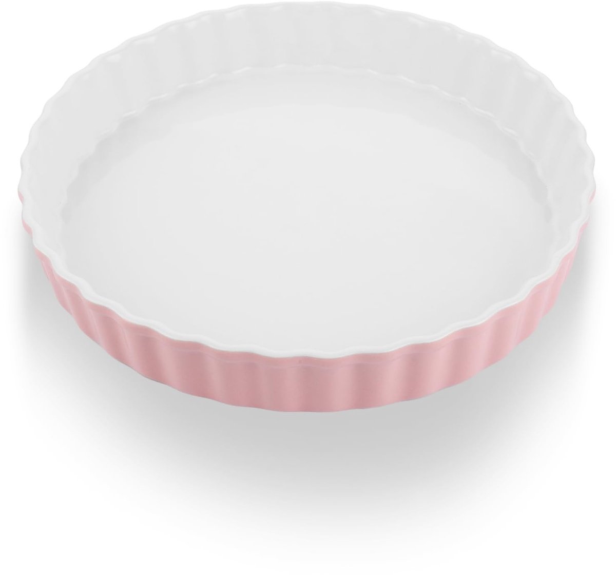 Dailygoods- Quicheschotel 26 cm - Keramische Bakvorm - Ronde Ovenschaal - Felroze - Gelijkmatige Warmteverdeling - Makkelijk Schoonmaken - Taartvorm