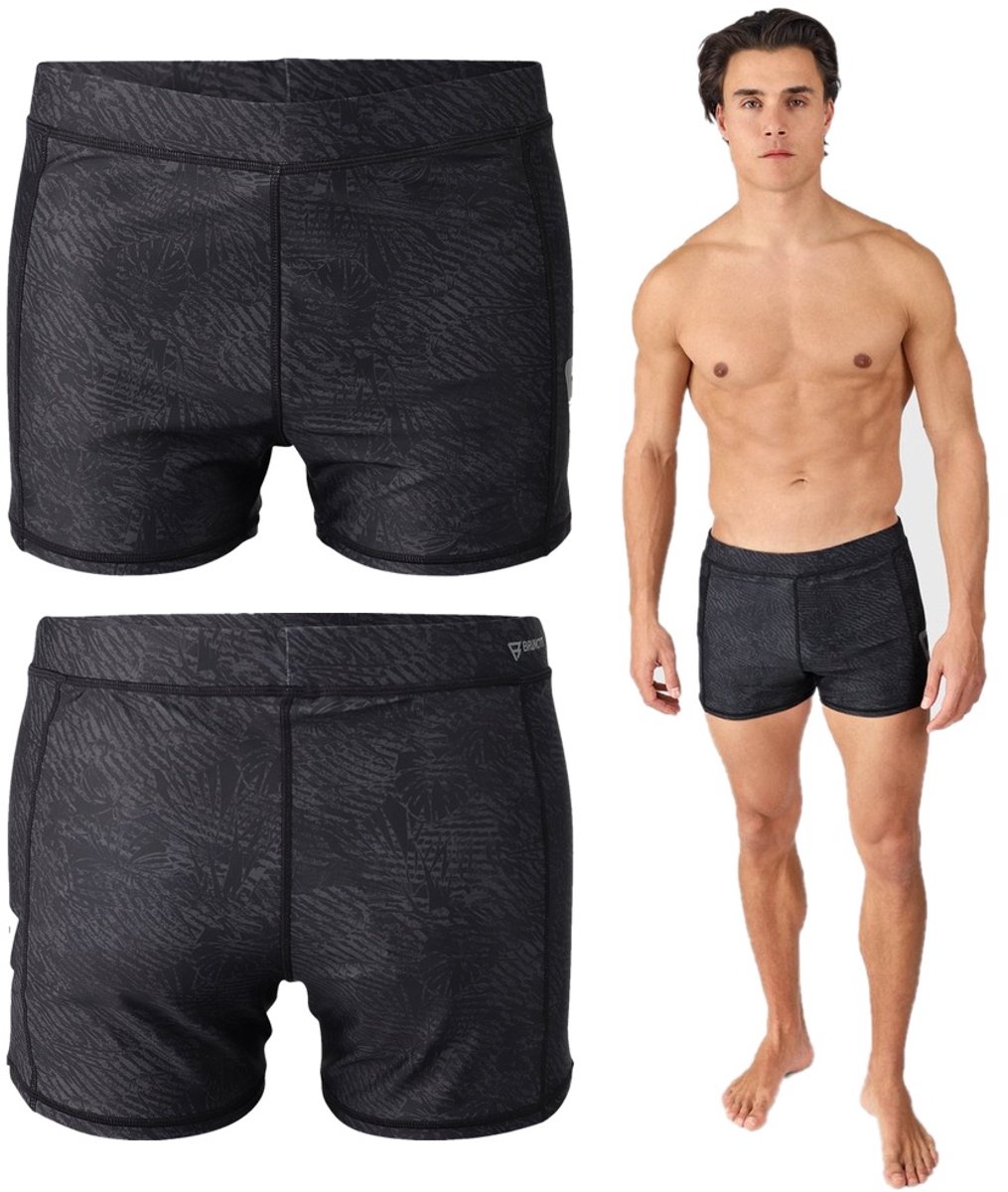 Brunotti Samier-Print Strakke Zwembroek Heren Sportieve Zwem Trunk Flexibele Fit XXXL Zwart