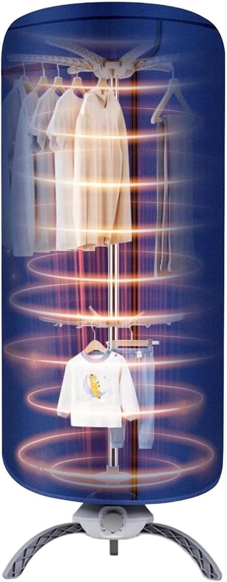 Draagbare wasdroger Reis droger Snel kleding drogen Instelbare timer 17 x 23 x 17 cm Blauw