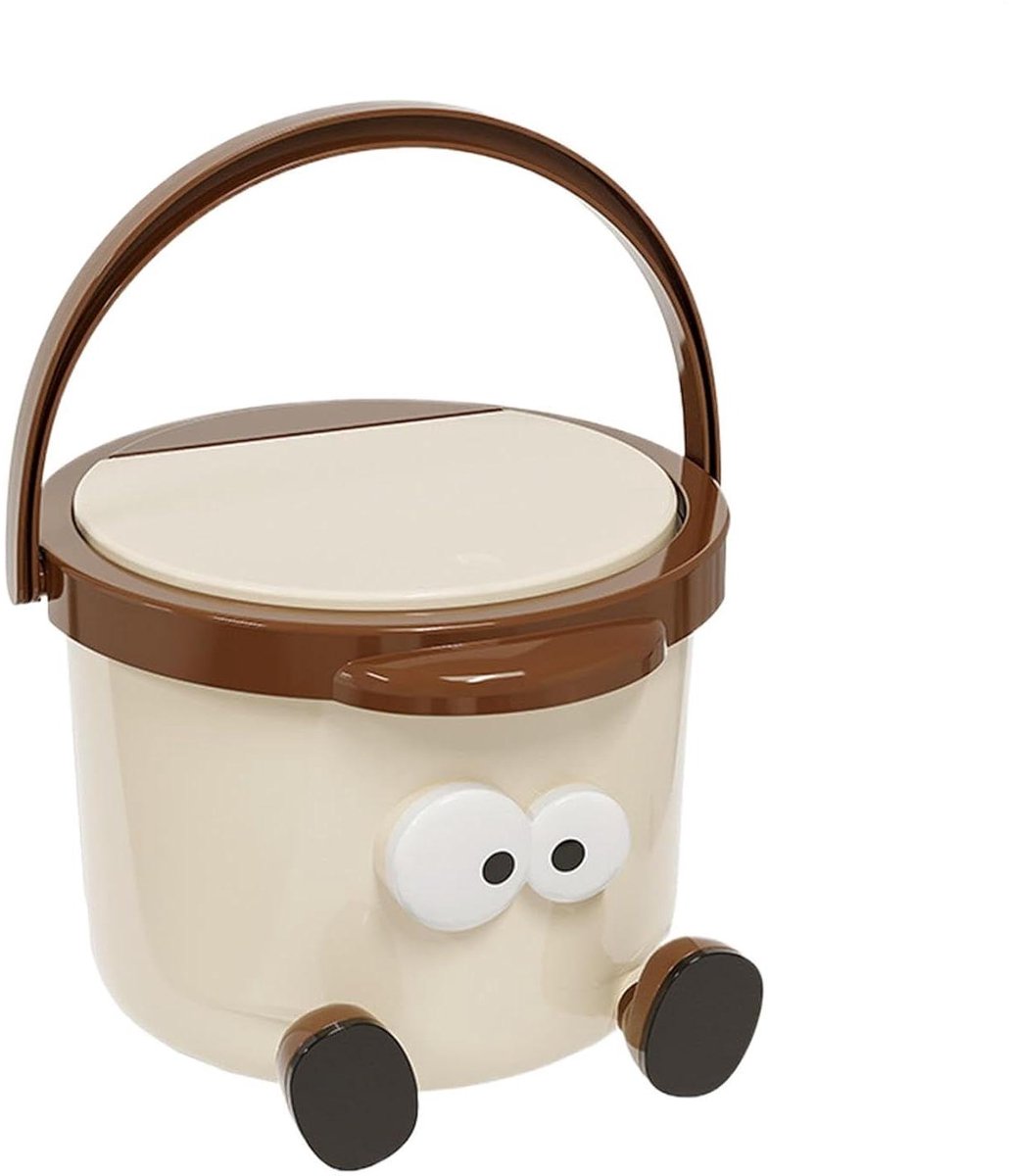 Afvalbakje met Deksel - Mini prullenbak - Opruimen bureau - Hygiënisch druk-open - 20 x 20 x 15 cm