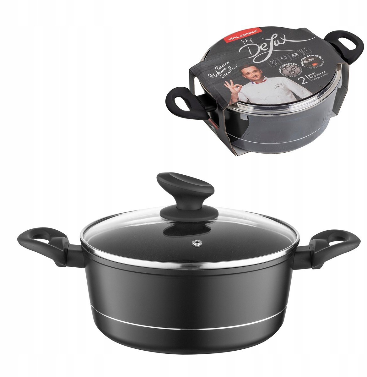 Florina Delux Aluminium Pan 22cm 3L Zwart - Inductie & Vaatwasserbestendig