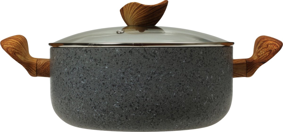 Granitine Pan met Deksel 4,5L - Aluminium, Inductie Geschikt