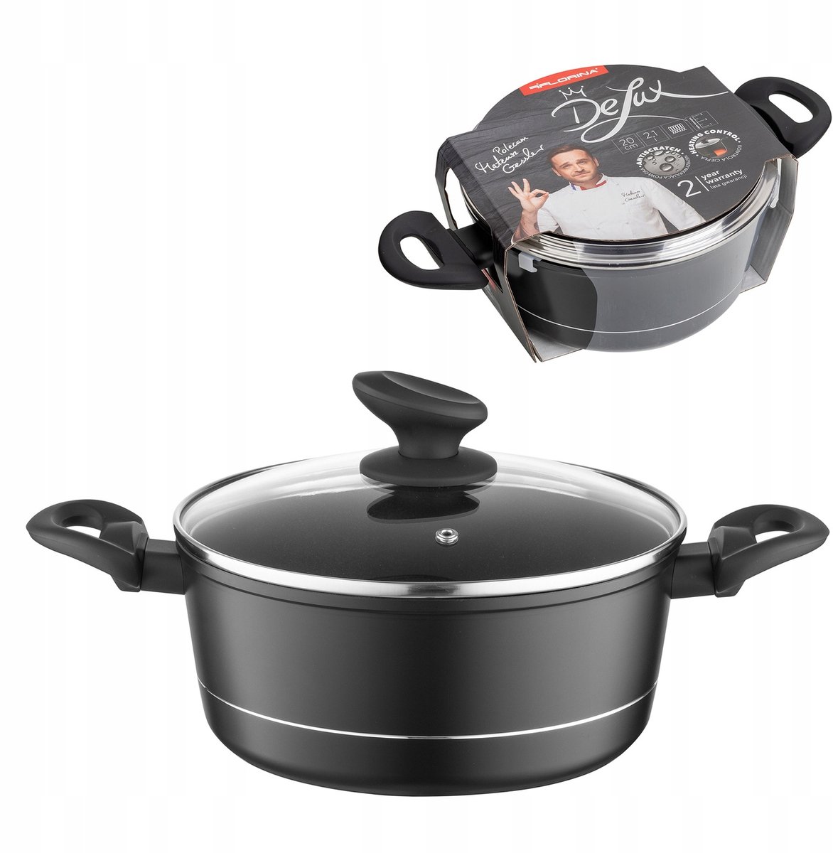 Florina Delux Aluminium Pan 20cm 2.1L Zwart - Geschikt voor Inductie