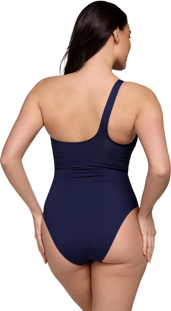 Ten Cate swimsuit one shoulder padded ink blue voor Dames