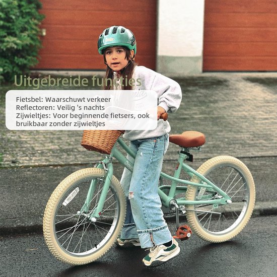 STITCH Fantasy Meisjesfiets 16 inch – Groen Kinderfiets met Zijwieltjes & Mandje – 3-5 jaar — afbeelding 2