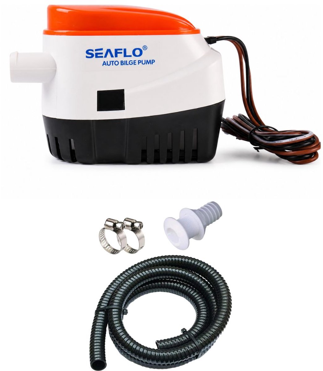 Seaflo Automatische Bilgepomp 12V 600GPH + Aansluitset Compleet