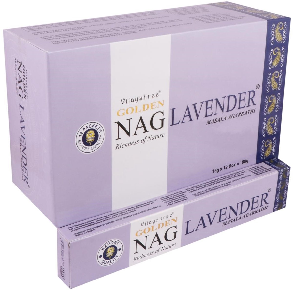 Golden Nag Lavender wierookstokjes (12 pakjes van 15 gram)