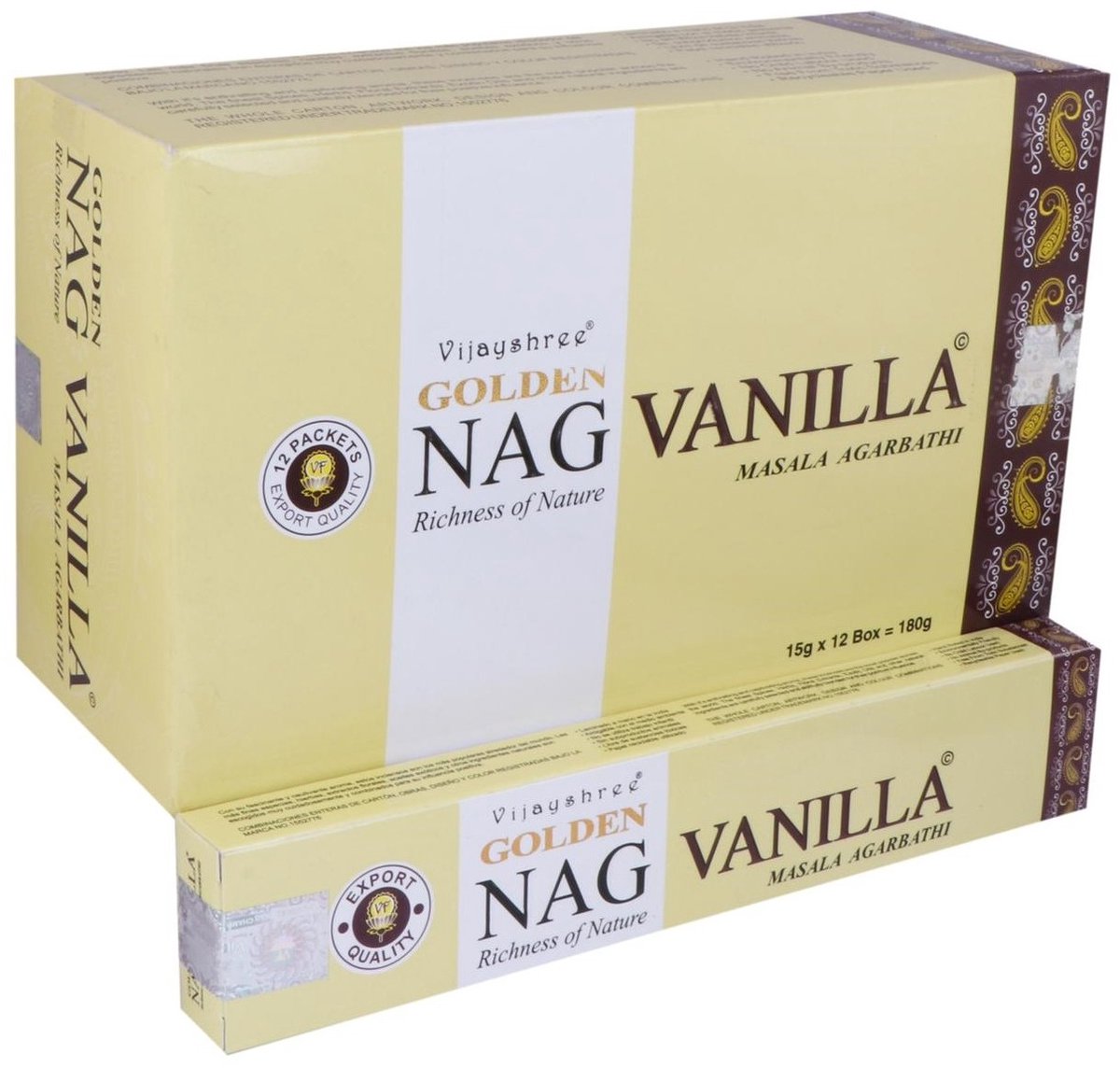 Golden Nag Vanilla wierookstokjes (12 pakjes van 15 gram)