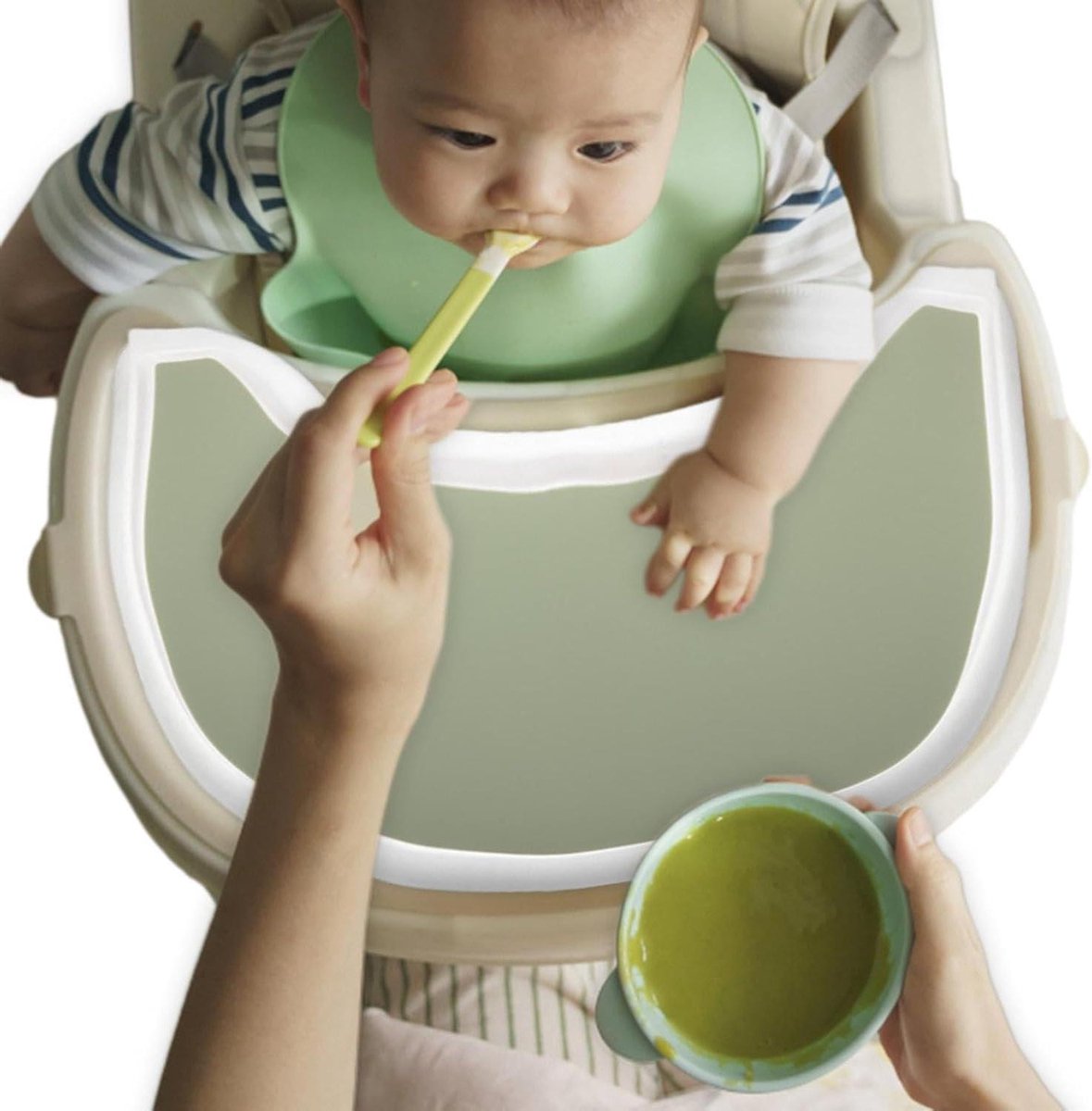 Kinderstoel Placemat - Voedselvanger Tafelmat - Hygiënisch Eten - Vaatwasmachinebestendig - 38x34 cm - Groente