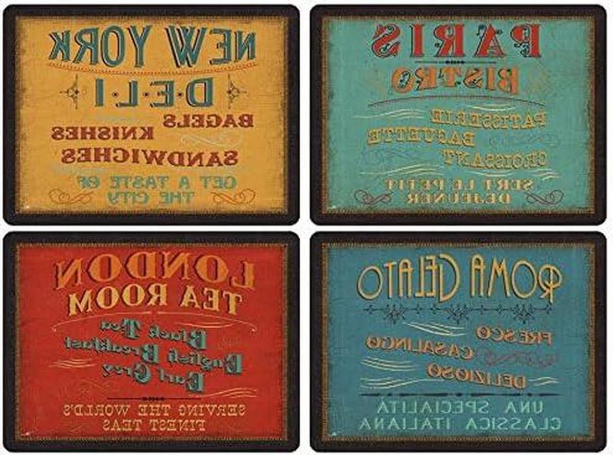 Placemats 4 stuks - Tafelonderleggers - Tafel beschermen - Hittebestendig - 40x30 cm - Meerkleurig