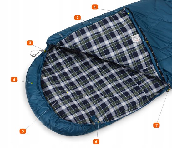 Meteor Timber Slaapzak - Comfort tot -10°C, 2-in-1 Model met Flanellen Voering van Meteor — afbeelding 4