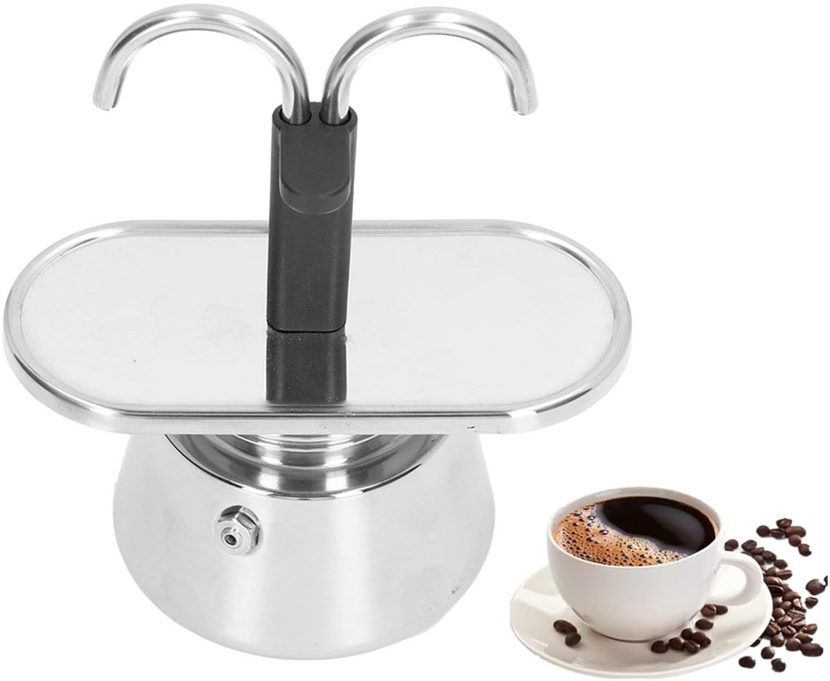 SOUQONE - Roestvrijstalen Moka Pot voor 2 Kopjes - Italiaanse Espressomachine