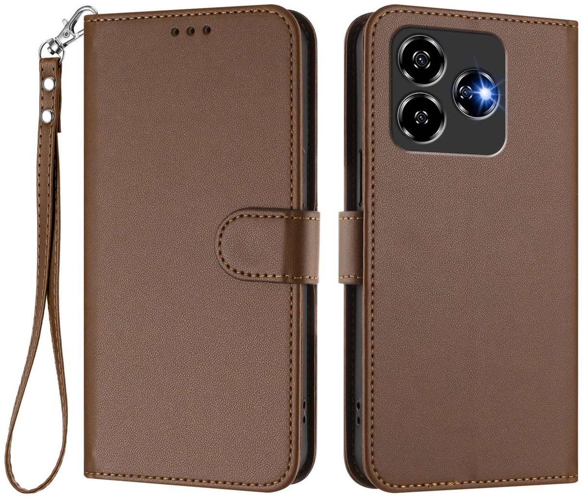SOUQONE- Leren Hoesje Luxe - Telefoonhoesje met Portemonnee - Schokabsorberend - 360° Randbescherming - Kaartvakken - Bruin - Telefoonhoes