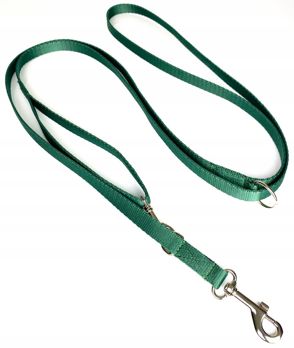 Verstelbare Hondenriem 135-250 cm, 16 mm Breed, Donkergroen