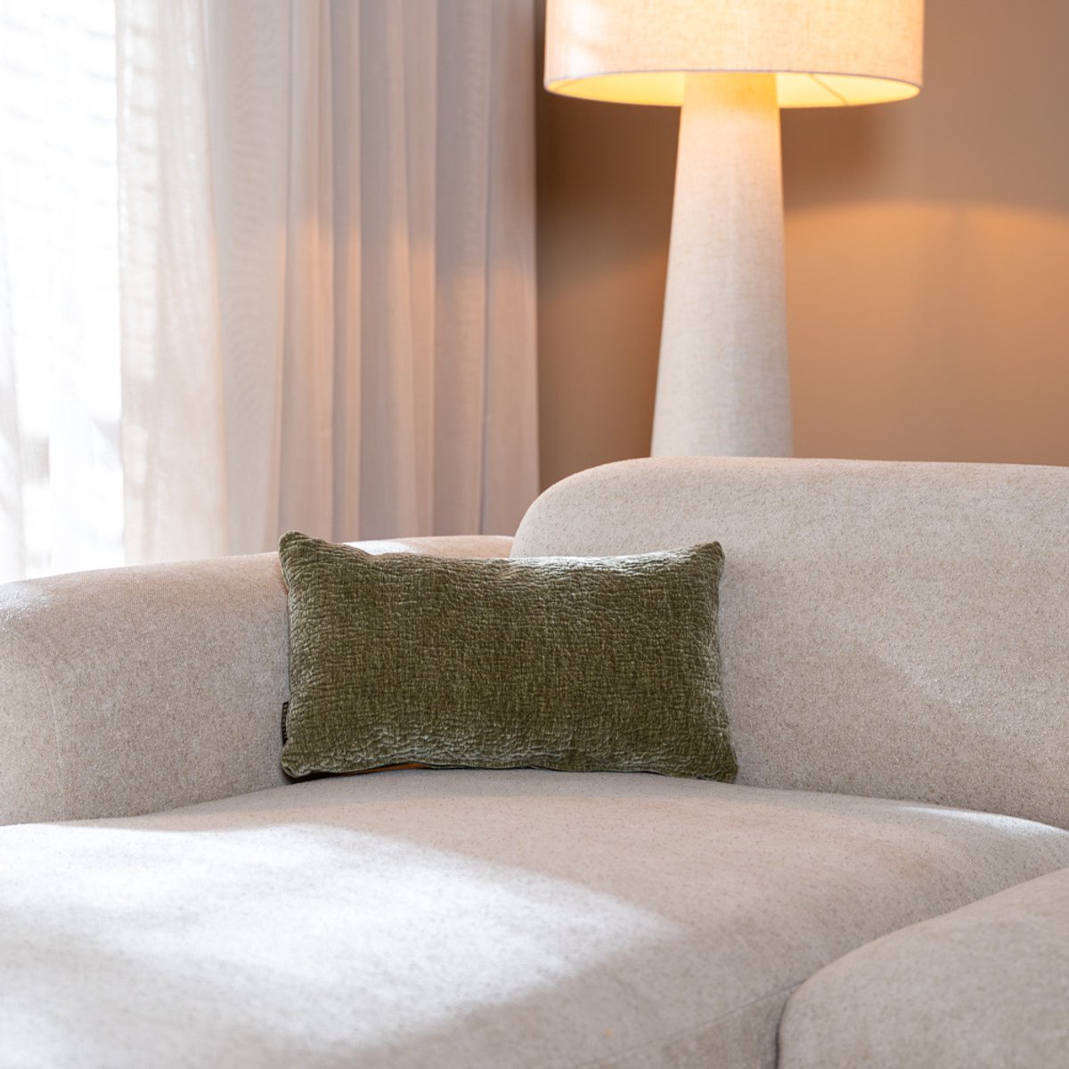 Bronx71 Sierkussen Day chenille groen 25 x 45 Olive / groen