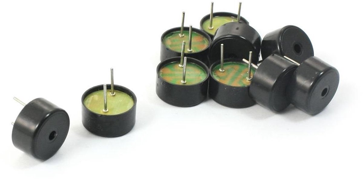 Passieve Zoemer - Piëzo Component - Signaal Geluid - DC 1-30V Spanning - 14 x 7 mm - Zwart