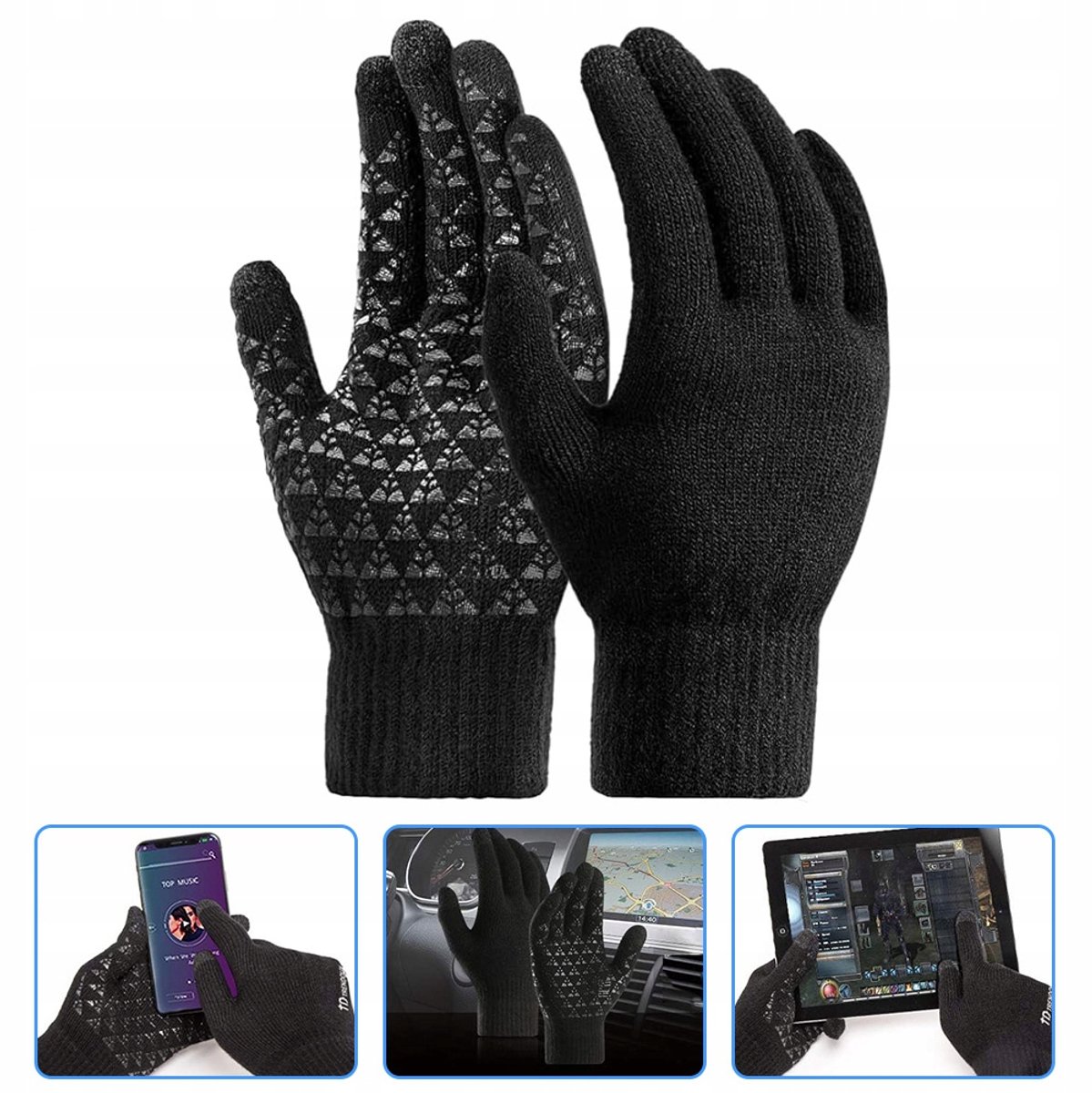 Warme Touchscreen Handschoenen Universeel – Winter Zwart