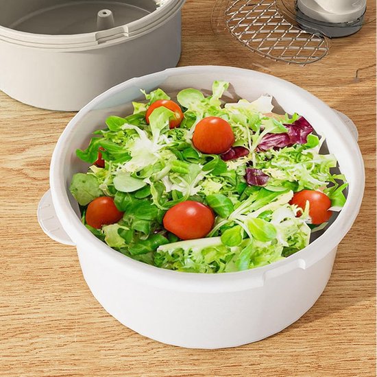 Plantaardige Centrifuge - Keuken Accessoire - Voedsel Reinigen - Ruim Komontwerp - 33x33x23 cm - Wit — afbeelding 2