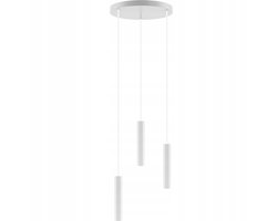 Moderne Witte Houten Hanglamp - 3 lichtpunten