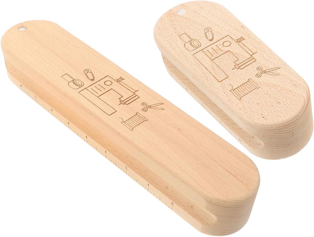 Quilting Clapper Set - Strijk Hulp - Naaien en Patchwork - Met Ingebouwde Schaal - 2 Stuks 30cm - Beige