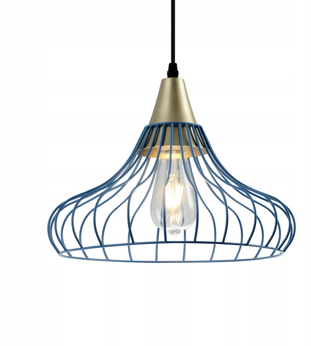 GTV LOTTE Hanglamp E27 IP20 Blauw Metaal - Stijlvolle Dradlamp