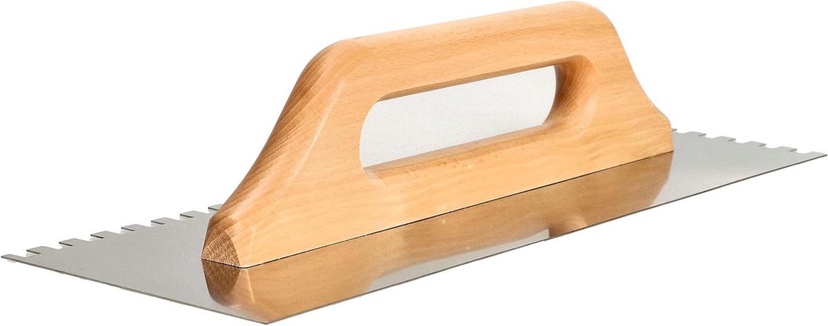 Tandspaan - Afwerkspaan - Mortel Aanbrengen - Ergonomisch Houten Handvat - 380mm - Zilverkleurig