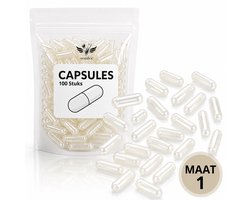 Vestifex® Lege Capsules Maat 1 - 100 Stuks - Gelatine - Capsules - Vegetarisch - DIY