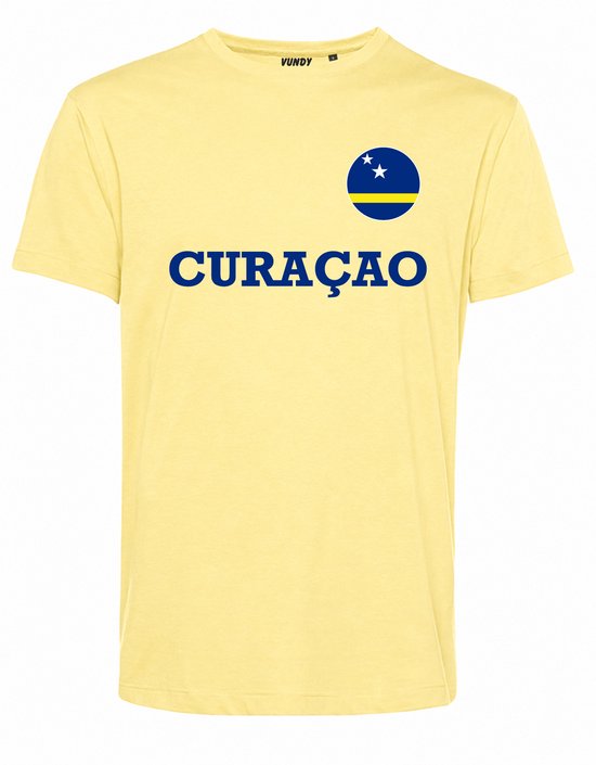 T-shirt Curacao | Curaçao shirt | WK 2026 | Nederlandse Antillen | Lichtgeel | maat M