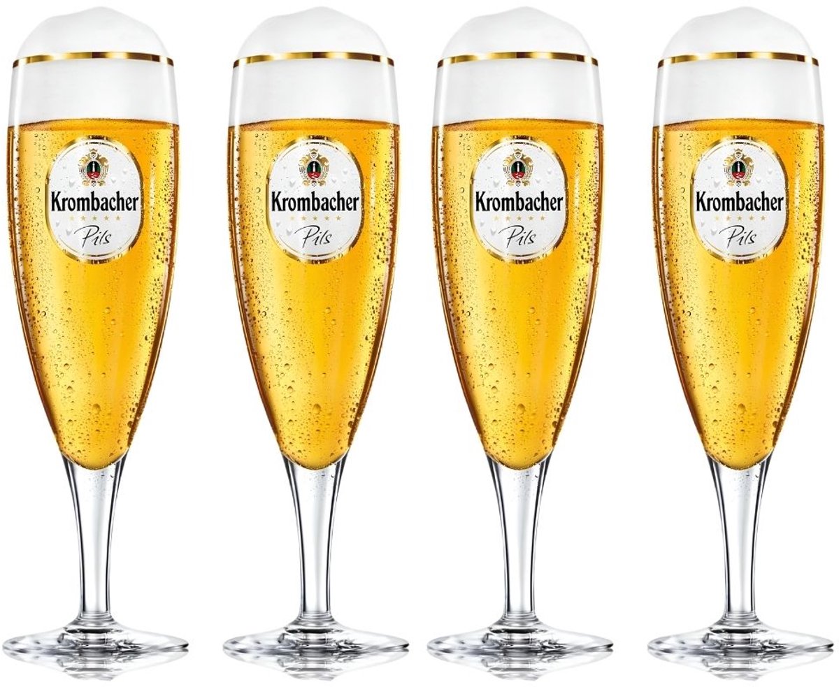 Krombacher Bierglazen Star Cup 300 ml - 4 stuks