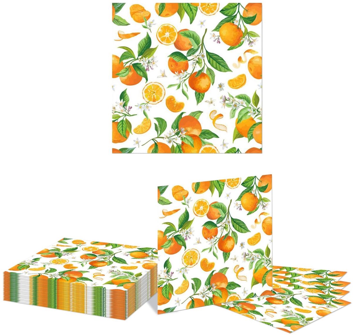 Dailygoods- Wegwerpservetten 20 stuks - Papieren Servetten - Feestdecoratie - Diner Servetten - Babyshower Servetten - Oranje Kleur