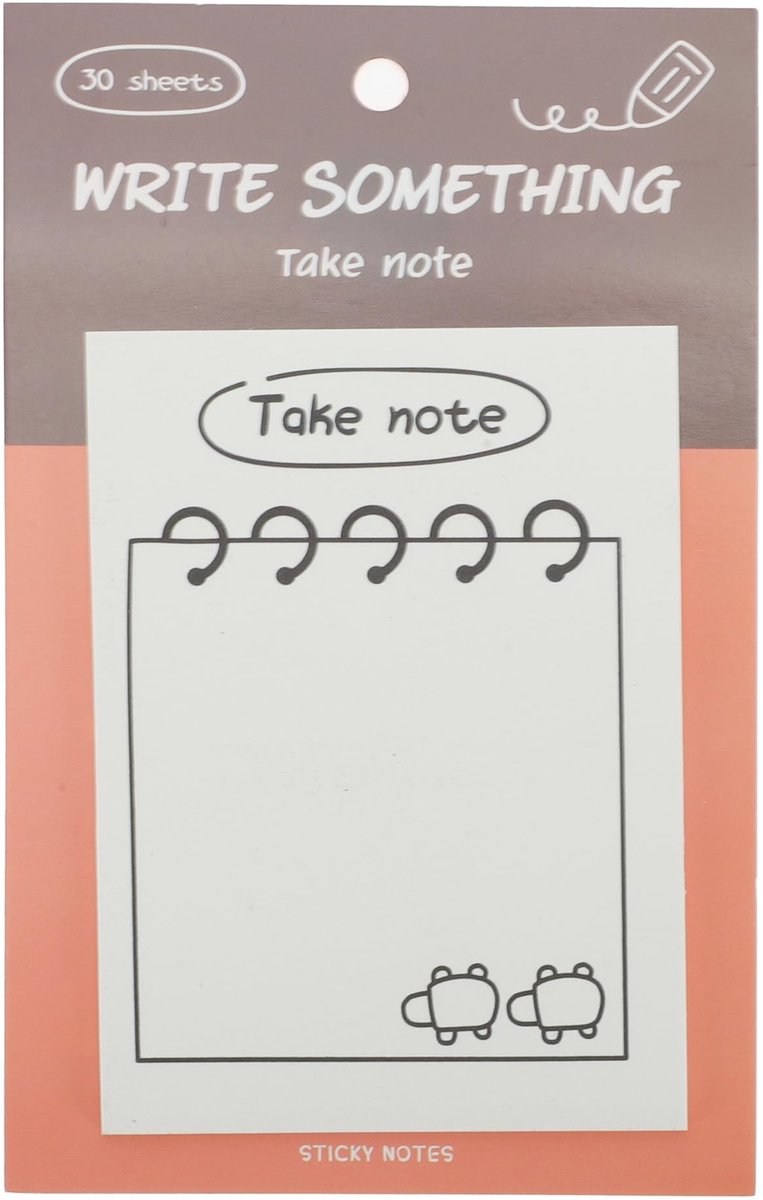 Dailygoods- Zelfklevende Notities - Bruin/Oranje/Wit - Duurzaam Gerecycled Papier - Praktisch Formaat - Aftrekontwerp - Betrouwbare Lijm - Plaknotities