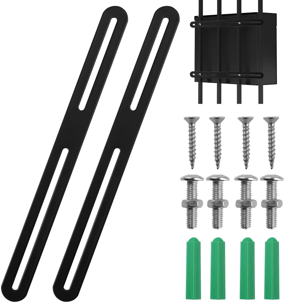 Dailygoods- Platte Verbinder Duurzaam - Bevestigingsset Hekwerk - Bevestigingsset Brievenbus - Roestvrij Staal - M5 Schroeven - Eenvoudig te Installeren