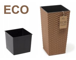 Lamela Finezja ECO Rotan Pot 19x19x36 cm met Inzet - Natuurlijk Hout