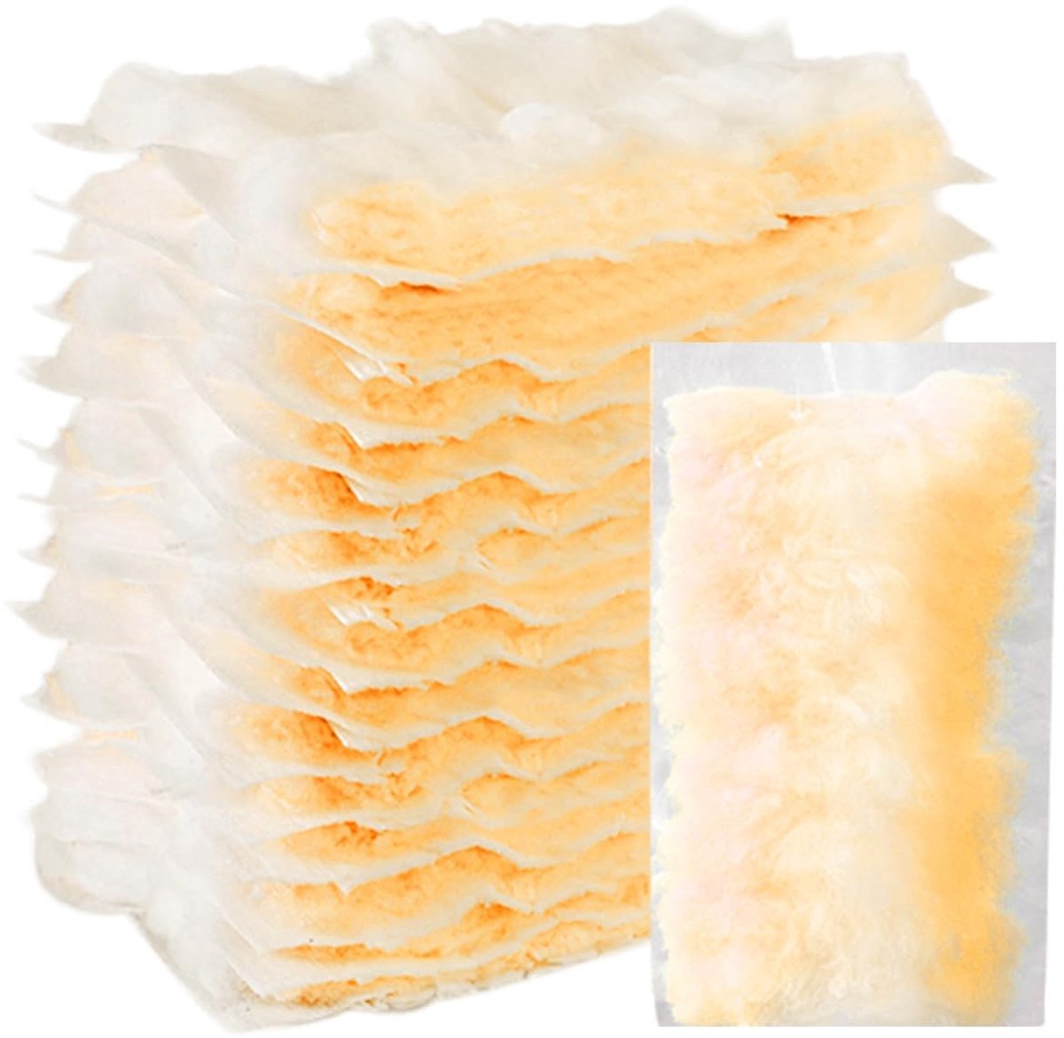 Dailygoods- Vervangingskoppen 15 stuks - Antistatisch - Stofdoeken van Vezel - Geschikt voor Meubels/Auto's - 15 cm - Oranje/Wit