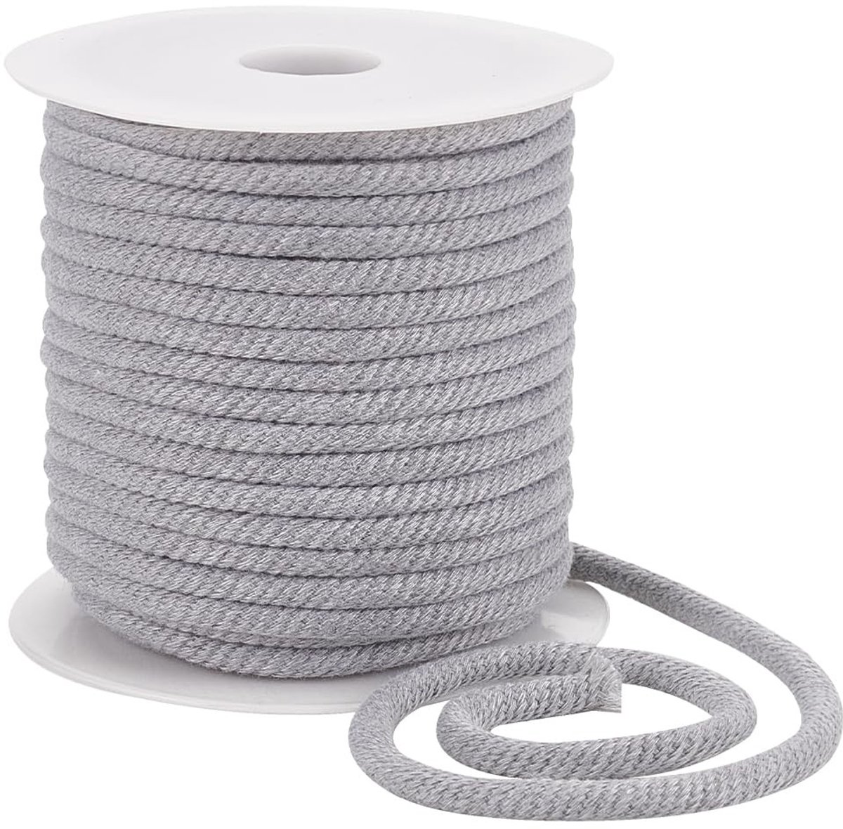 Dailygoods- Draadkoord 25 m - Polycotton Trekkoord - Vervangend Touw - Zacht Gevlochten Koord - Geschikt voor Jassen/Schoenen - Duurzaam en Slijtvast