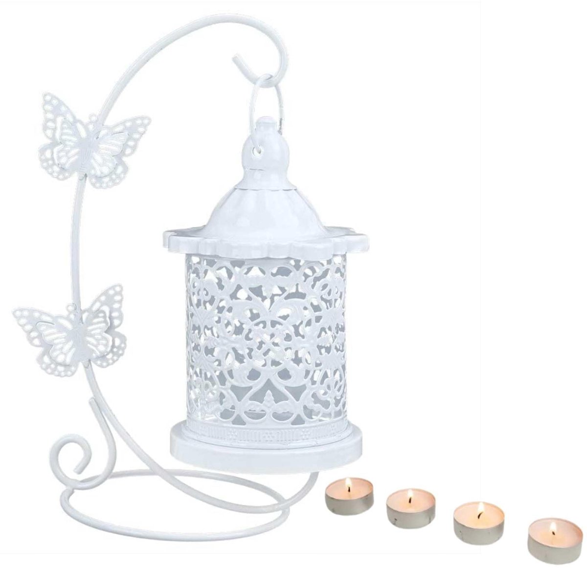 ZEYNOMAX- Vogelkooi Decoratie - Kaarsenhouder - Vintage Lantaarn - Metalen Kaarsenstandaard - Elegant Ontwerp - Licht en Draagbaar