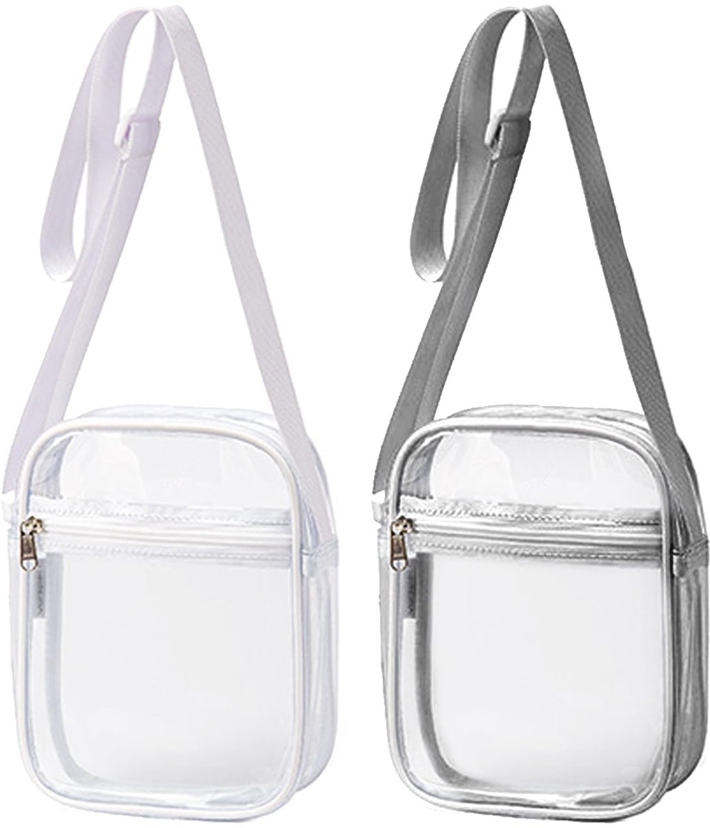 Dailygoods- Crossbodytas Transparant - Verstelbare Riem - Waterdichte Boodschappentas - Doorzichtige Schoudertas - Ideaal voor Concerten/Festivals - Ruimte voor Mobiele Telefoon