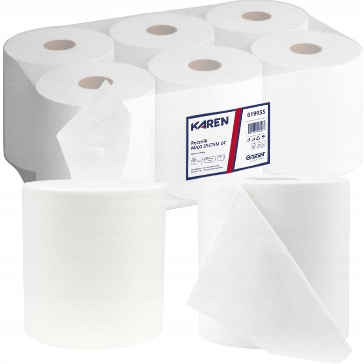 Karen Maxi Keukenrol 6x300m Wit - 1 Laags Cellulose