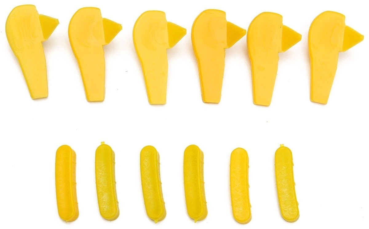 JHUBERS- Bandenwisselaar - 12 Stuks - Velgbeschermer - Eendenkop Inzetvorm - Nylon - 5,4 x 2 cm - Geel