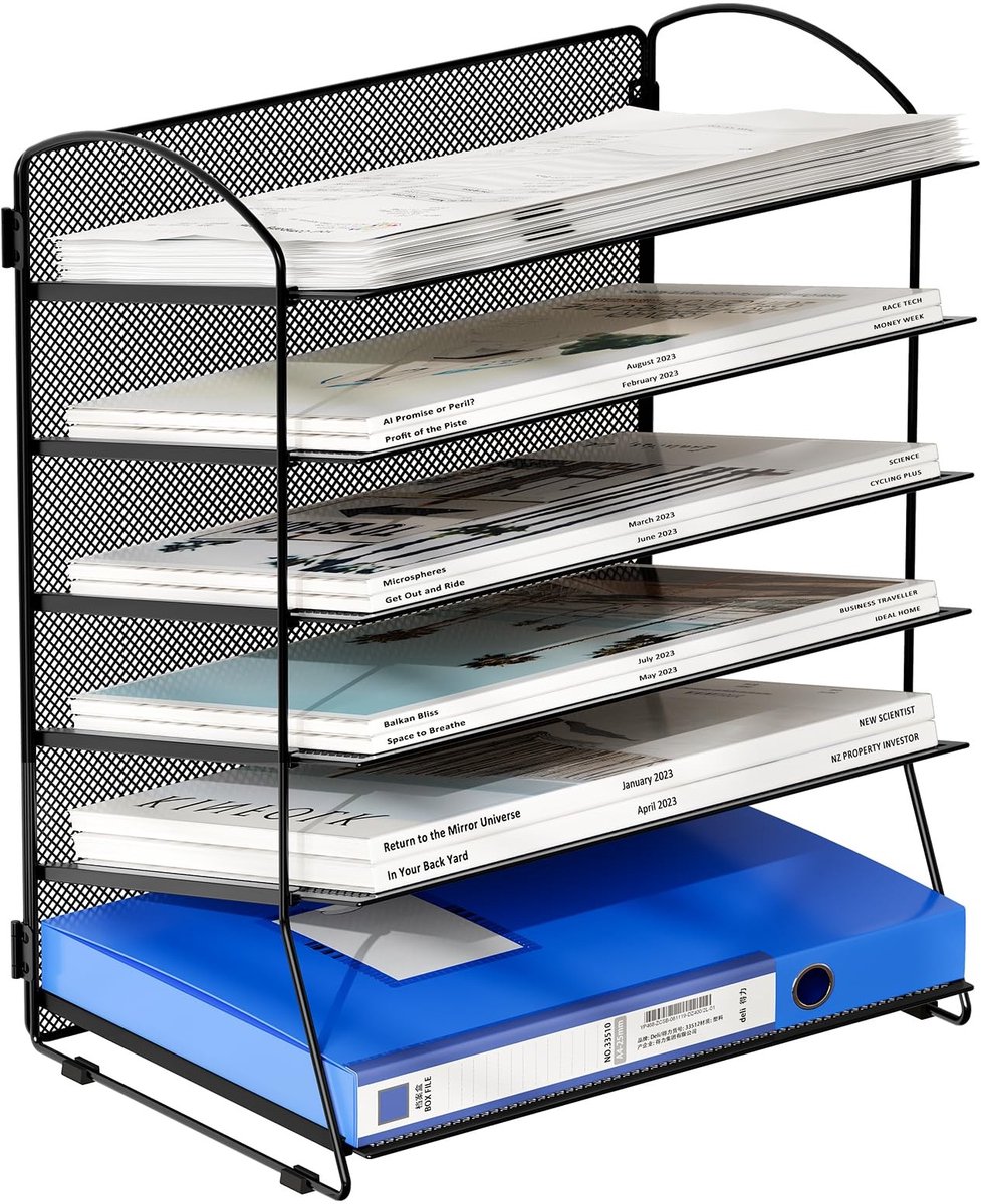 ZEYNOMAX- Archiveringsbak - Documenthouder A4 - Bureau Organizer - Opslagrek - Zwart - Stijlvol ontwerp