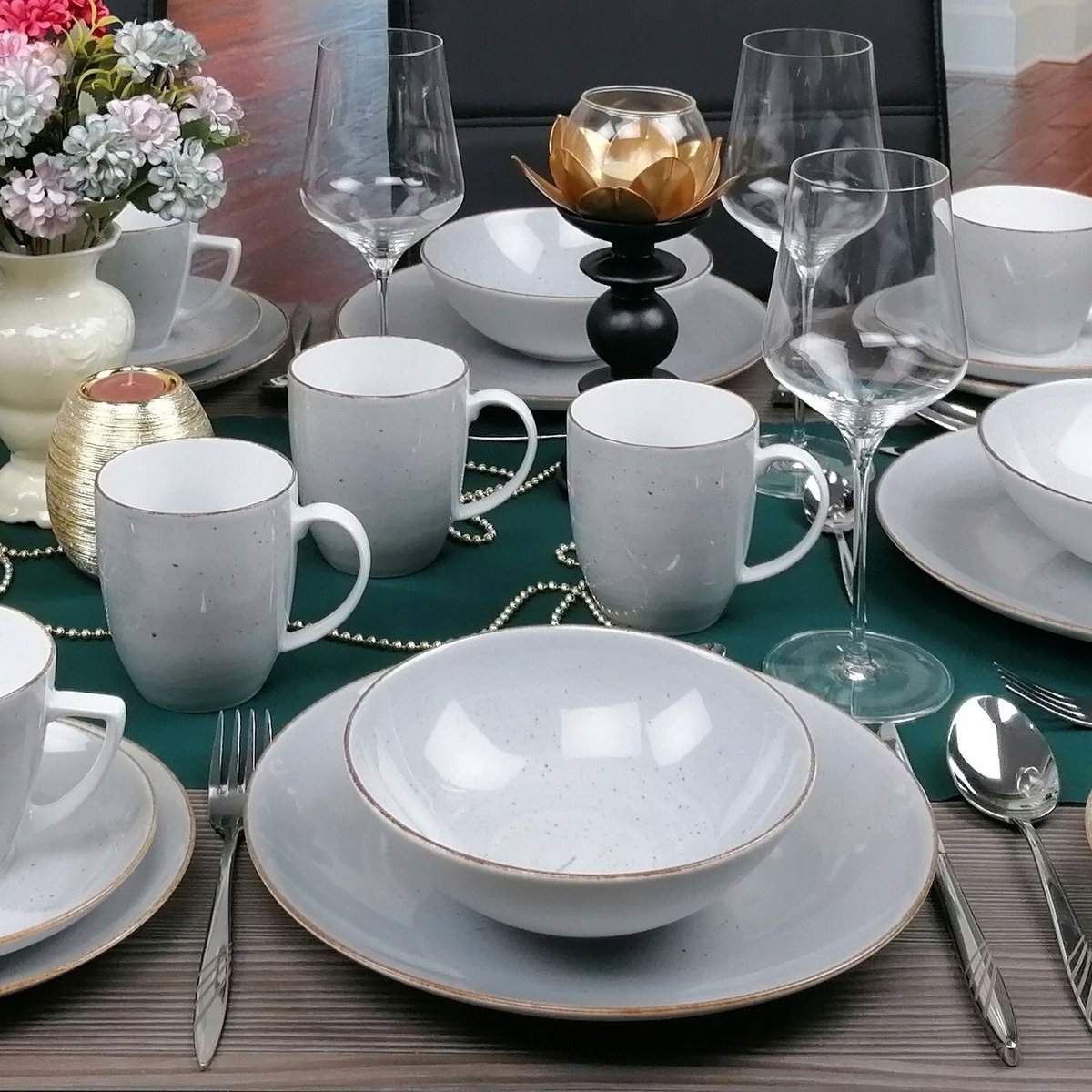 Ljubljana Boss Servies 24 Delen Grijs - Eetkamer Servies