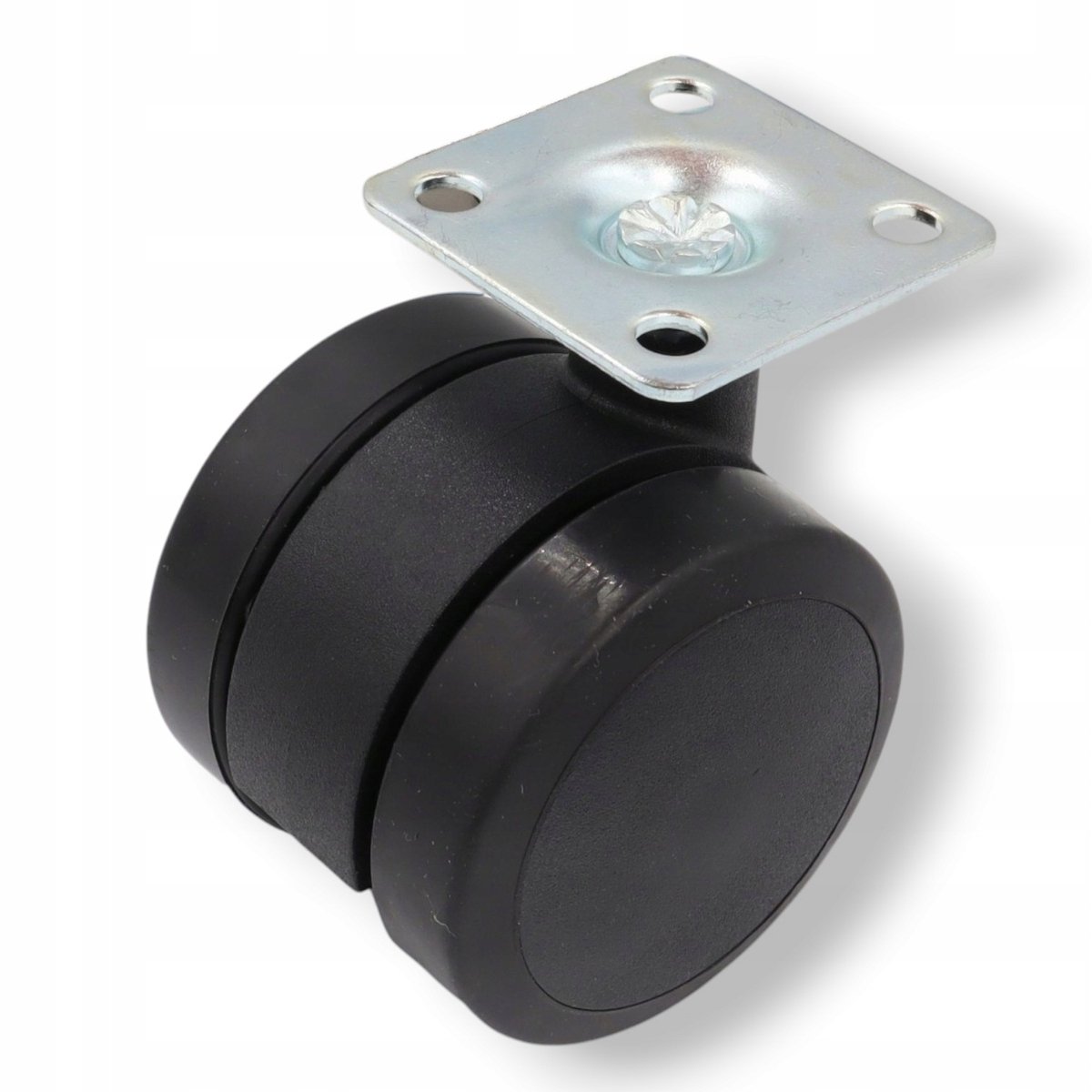 Zwenkbaar meubelpot Ø50mm - Rubber, 38x38mm montageplaat