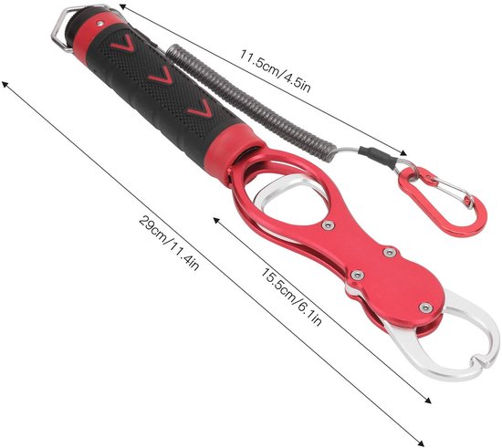 Visgrijper met Spanningsschaal - Aluminium Visgreep - Duurzaam en Robuust - Eenvoudig Afleesbaar Gewicht - Hoog Elastisch Valtouw - Visweegschaal — afbeelding 3