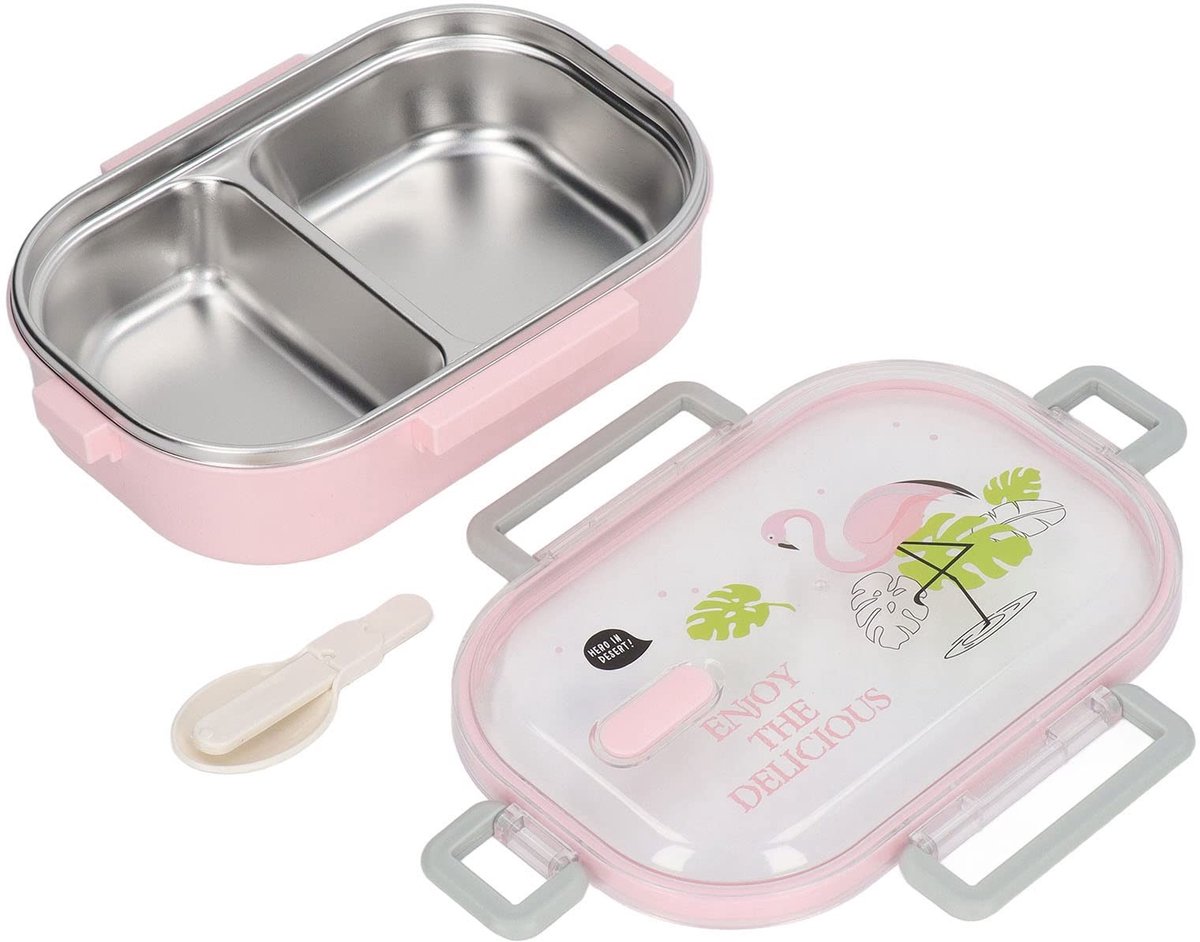 ZEYNOMAX- Lunchbox Roestvrij staal - Thermisch geïsoleerd - Draagbaar - Compartimenten - Ruimtebesparend - Voor kinderen - Bentobox