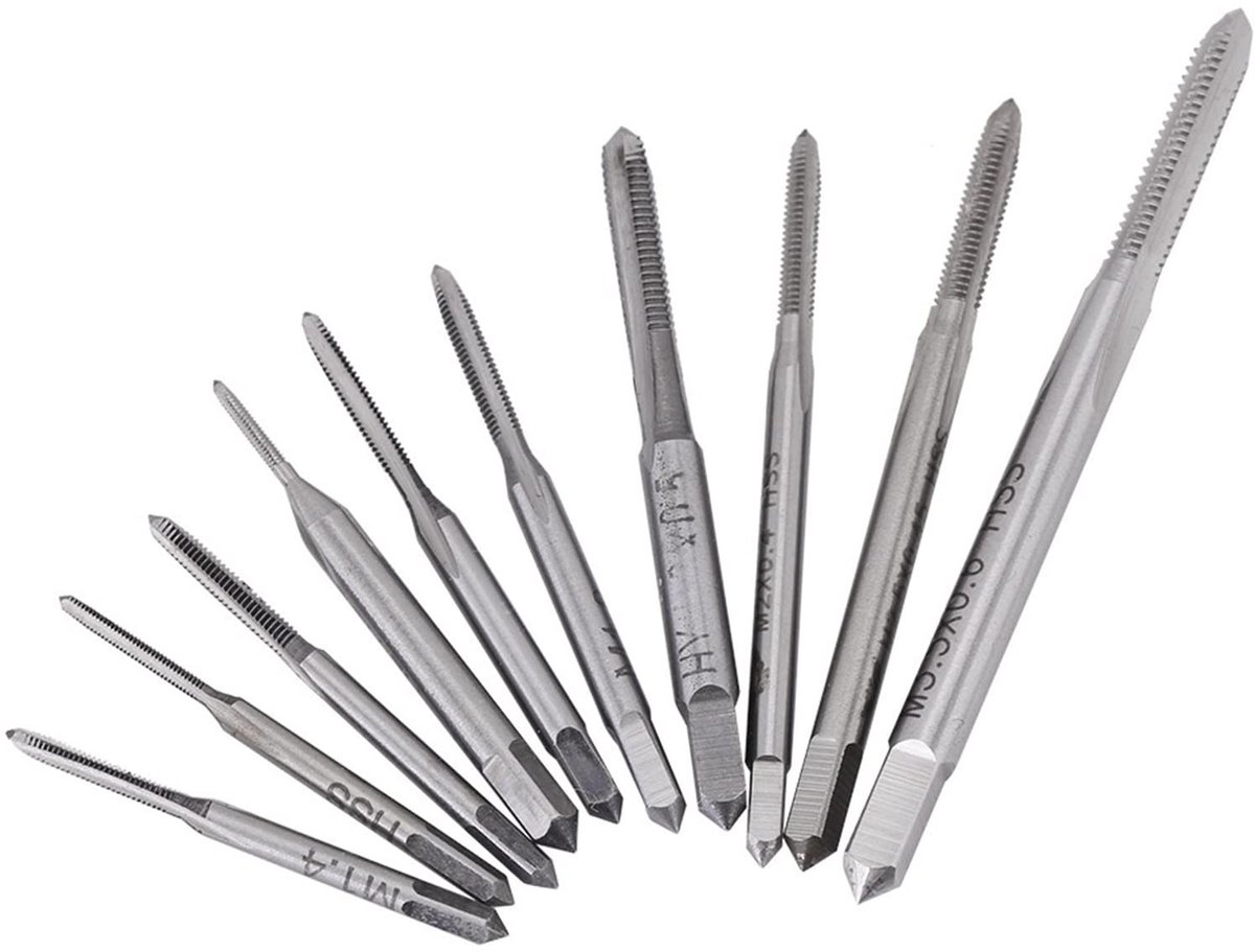 JHUBERS- Schroefdraadboor Set - 10 Stuks - HSS Metrisch - M1 tot M3.5 - Duurzaam - Hoge Slijt- en Hittebestendigheid - Lange Levensduur - Schroefdraadset